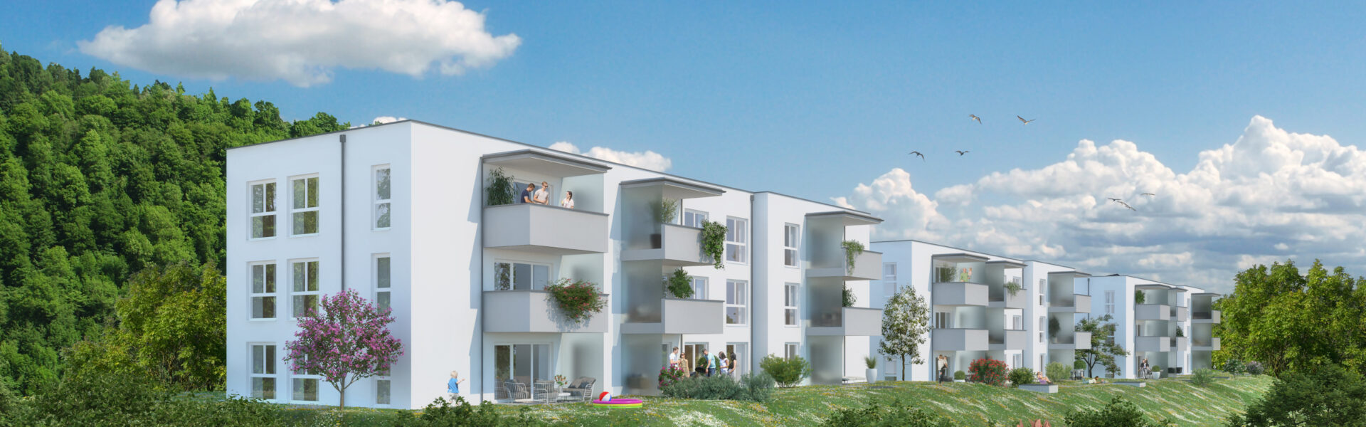 Panoramabild vom Bauprojekt: Engerwitzdorf – Mittertreffling – Roseggerstraße