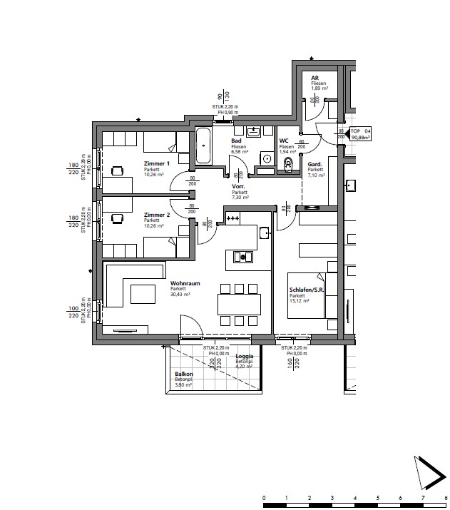 Wohnungsplan Typ: A