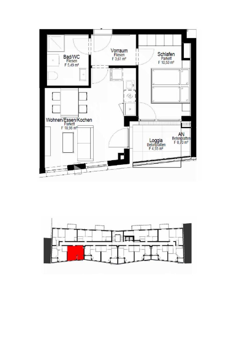 Wohnungsplan Typ: F