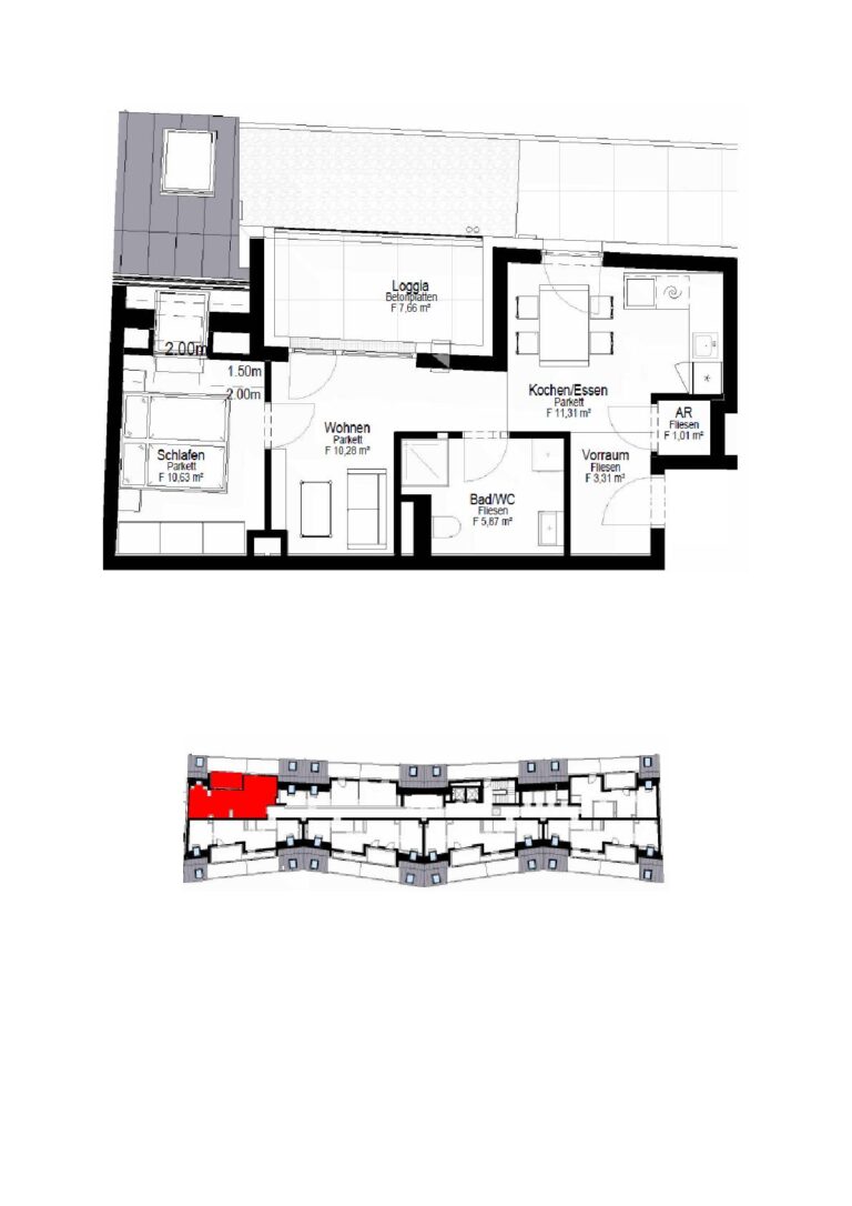 Wohnungsplan Typ: P