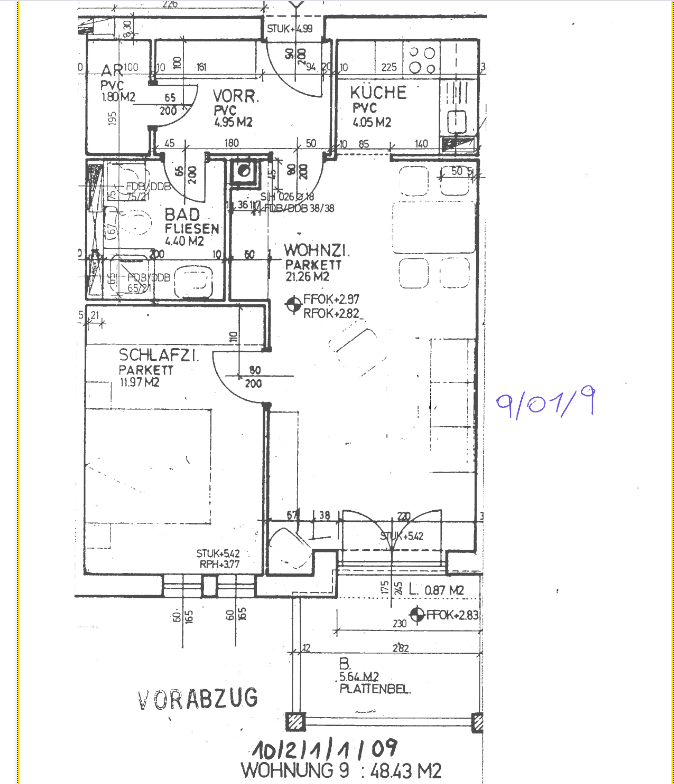 **2-Raum-Seniorenwohnung** mit eingerichteter Küche im 1. Stock und Balkon/Loggia, sowie fix zugeordnetem freistehenden PKW Abstellplatz --Anmietung nur für Menschen ab dem 70. Lebensjahr-- oder ab dem 60. Lebensjahr mit gesundheitlichen Gründen-- - Clipboard Image