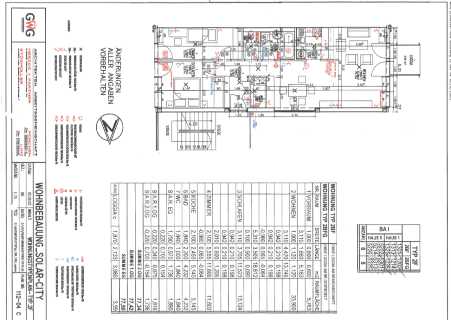 Schöne 3-Raum-Erdgeschoß-Wohnung in der SolarCity mit Loggia und fix zugeordnetem PKW Abstellplatz - Wohnungsplan