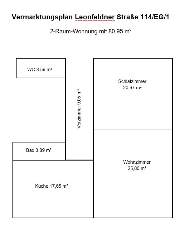 Großzügige helle 2 Raum-Wohnung im Erdgeschoß in ruhiger Lage **bei den Bildern handelt es sich um Einrichtungsbeispiele** - wohnungsplan