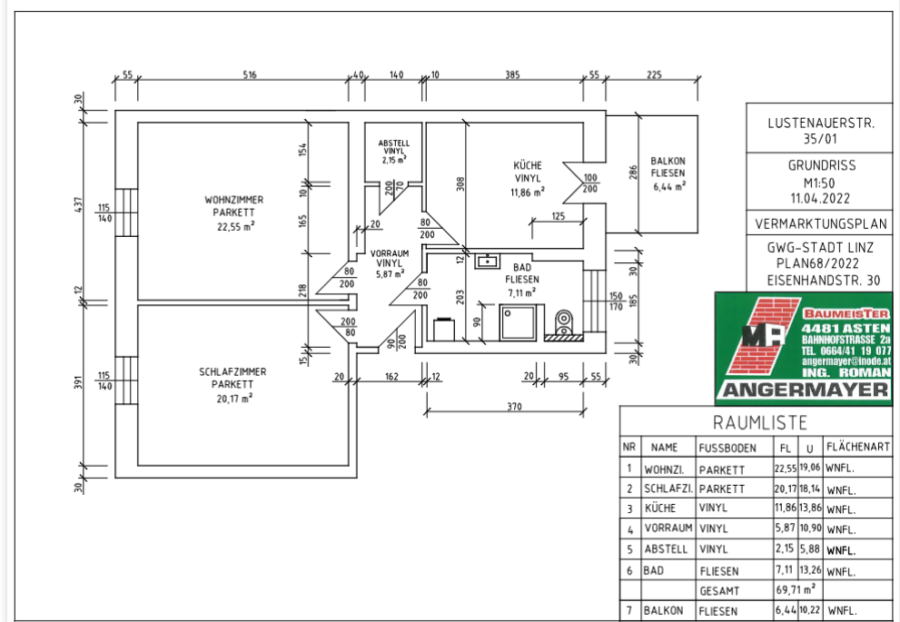 Schöne großzügig aufgeteilte 2-Raum-Wohnung mit Balkon im 1. Stock direkt beim Südbahnhofmarkt **Lift** - Clipboard Image