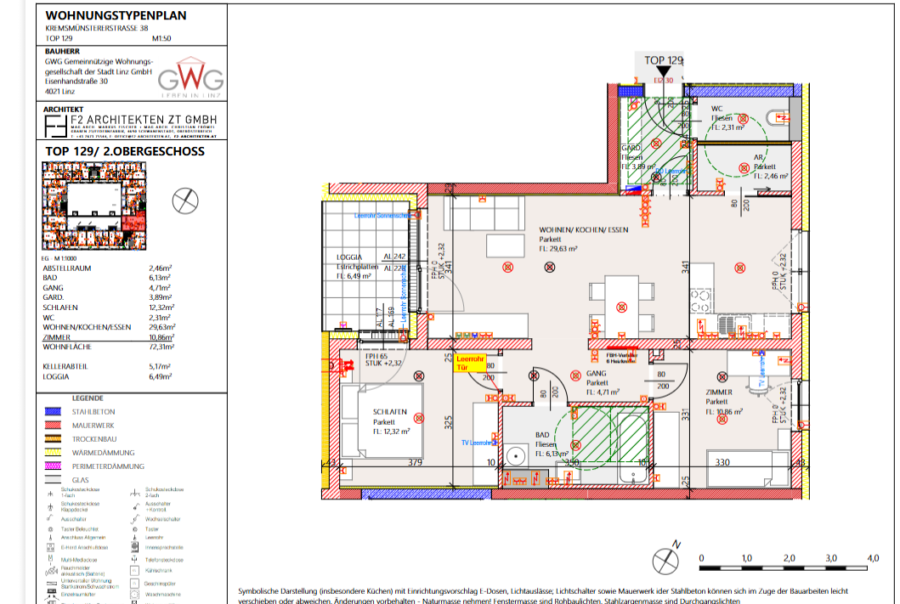 Erstbezug September 2026: Exklusive 3-Raum-Mietkaufwohnung in Ebelsberg | 2. Stock, Loggia/Balkon & Tiefgaragenplatz - Clipboard Image