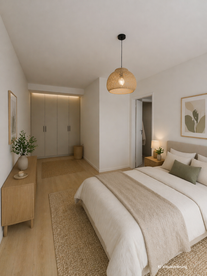 Erstbezug! 2-Zimmer-Garten-Wohnung in Ebelsberg - Garten im Innenhof & Tiefgaragenplatz - Schlafzimmer