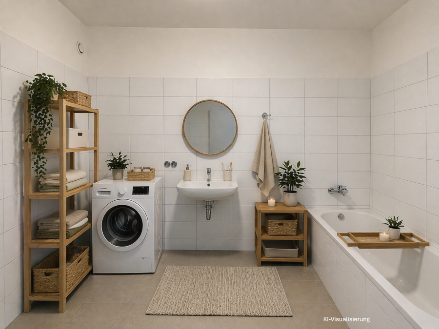 Moderne 4-Raum-Mietkaufwohnung in Ebelsberg – Erstbezug September 2026 mit Loggia/Balkon & Tiefgaragenplatz - Badezimmer