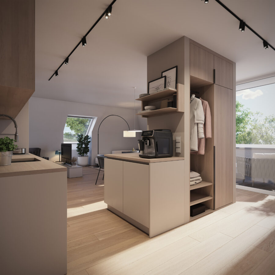 Ruhiges Wohnen ganz oben – Neubau im Grünen mit besonderem Dachgeschoss-Charakter - Top 6 - GWG_Am_alten_Feldweg_Vorraum
