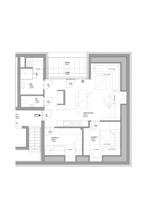 Ganz oben zuhause - ruhiges Wohnen im Neubau in Grünruhelage - Top 7 - GWG_Am_alten_Feldweg_Grundrissplan_Top_7