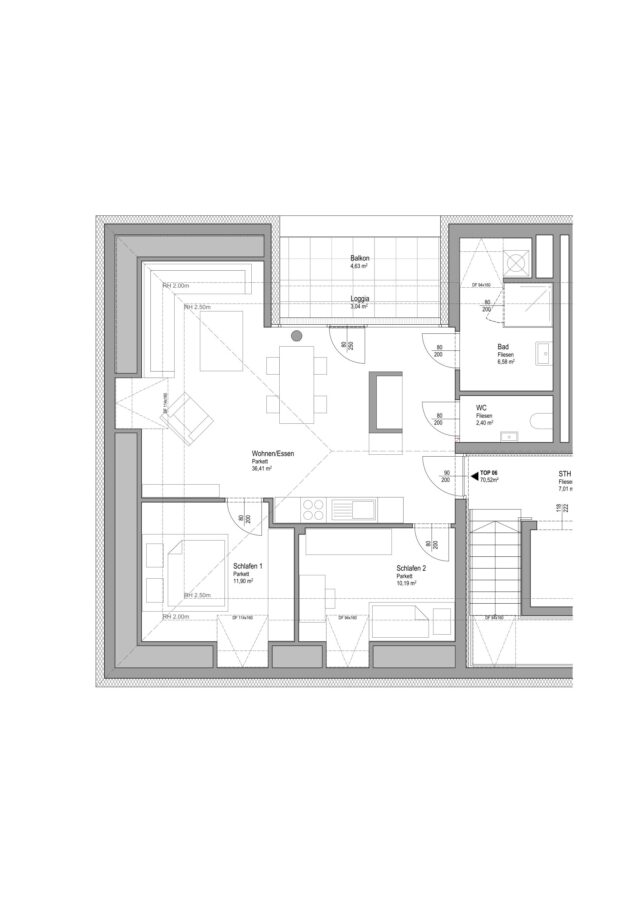Ruhiges Wohnen ganz oben – Neubau im Grünen mit besonderem Dachgeschoss-Charakter - Top 6 - GWG_Am_alten_Feldweg_Grundrissplan_Top_6