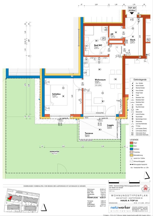 Einfach einziehen und wohlfühlen – helle 2 Zimmer Wohnung mit Garten - GWG - Hauptstr - WTP_01_HAUS A TOP 01-1