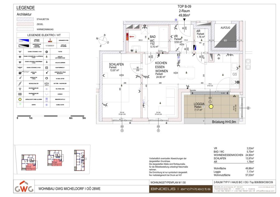 Erste eigene Wohnung in Micheldorf: 2 Zimmer mit Loggia und Tiefgarage - Plan Top C-09 Micheldorf