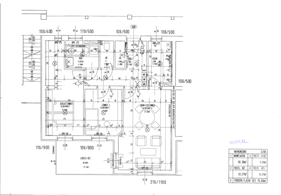 Wohnen mit großzügiger Loggia – 3-Zimmer-Wohnung - Wohnungsplan
