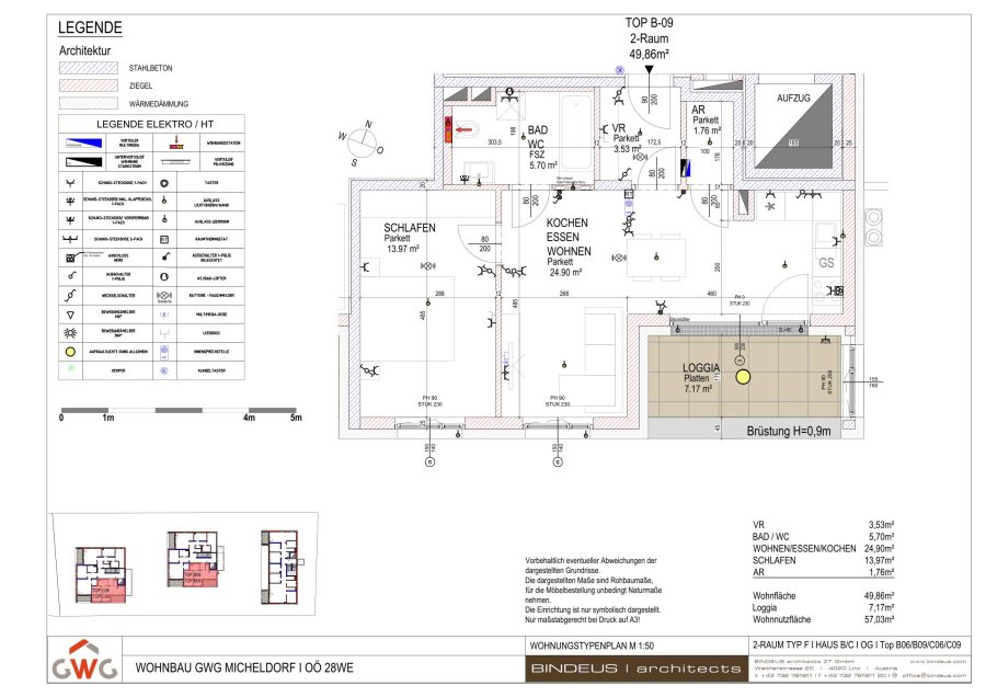 Erste eigene Wohnung in Micheldorf: 2 Zimmer mit Loggia und Tiefgarage - Plan Top C-09 Micheldorf